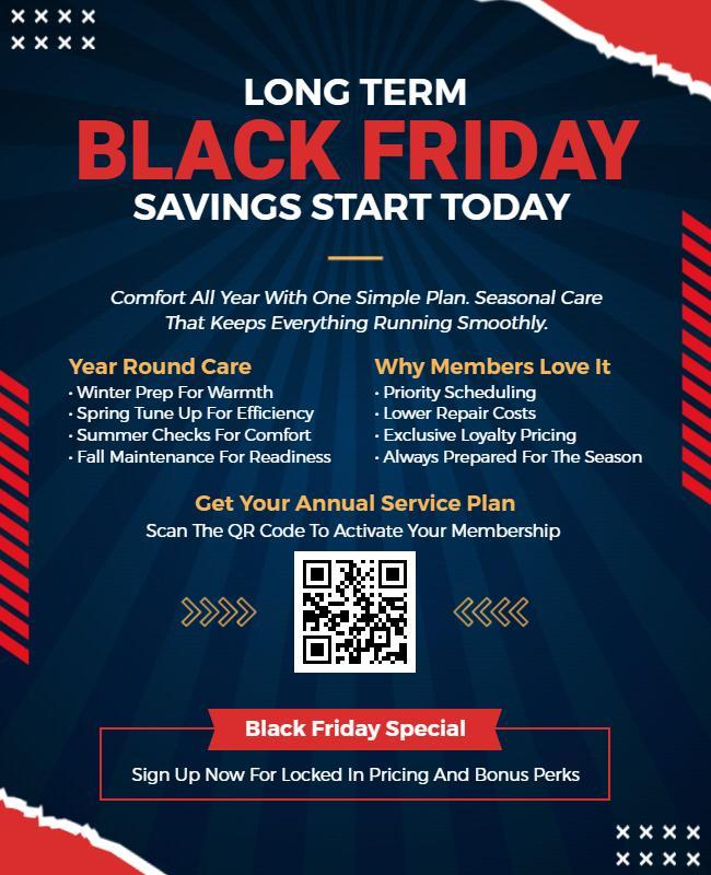 Black Friday Membership Savings Flyer Template