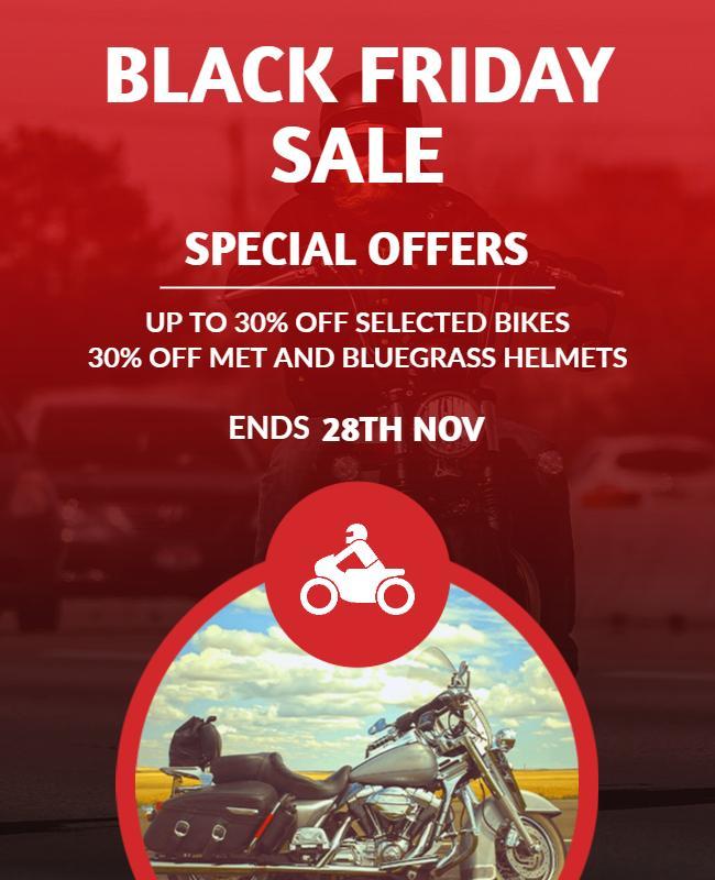 Black Friday Motorcycle Sale Flyer Template