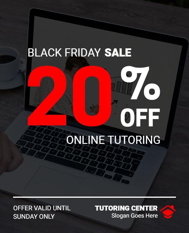 Black Friday Online Tutoring Sale Flyer Template