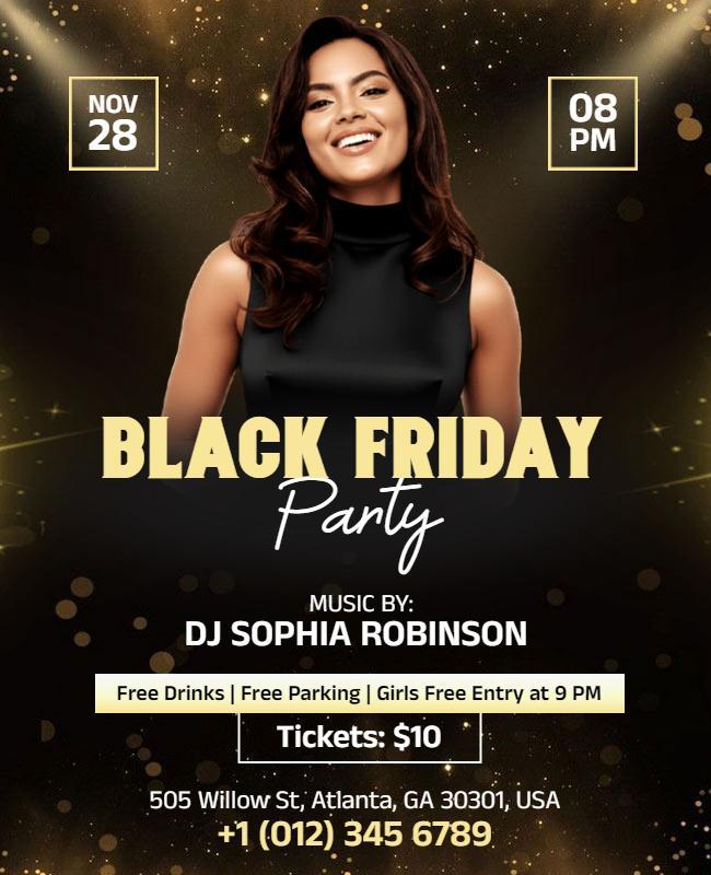 Black Friday Party Celebration Flyer Template