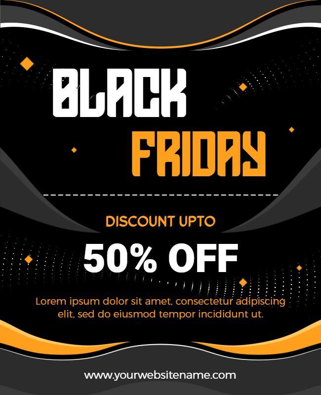 Modern Black and Orange Black Friday Sale Flyer Template