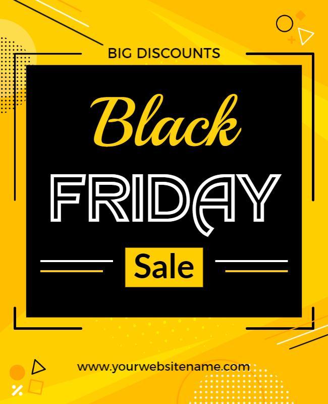 Bold Yellow Black Friday Sale Discounts Flyer Template