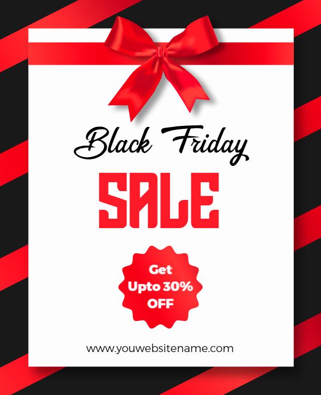 Bold Black Red Black Friday Sale Promotional Flyer Template