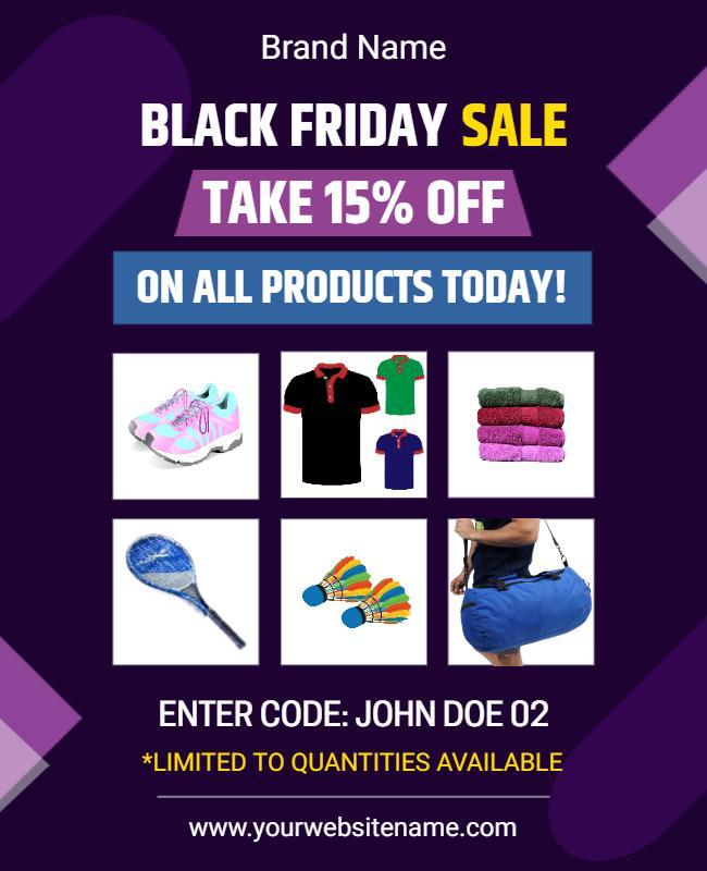 Bold Purple Black Friday Sale Discount Flyer Template