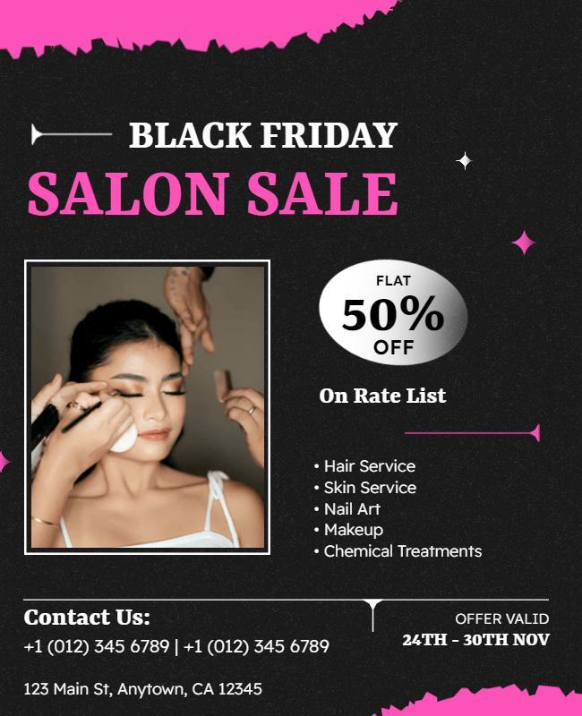 Black Friday Salon Sale Promotional Flyer Template