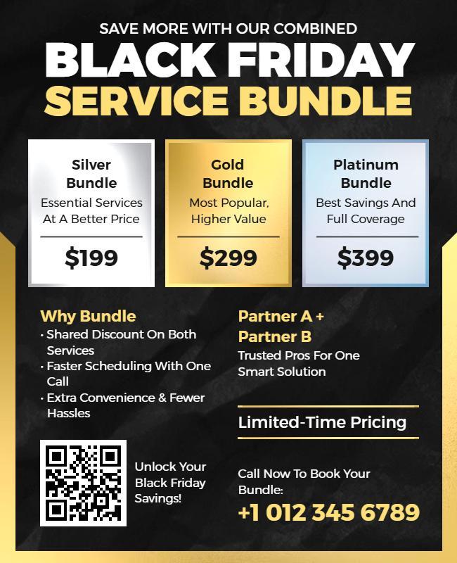 Black Friday Service Bundle Promotional Flyer Template