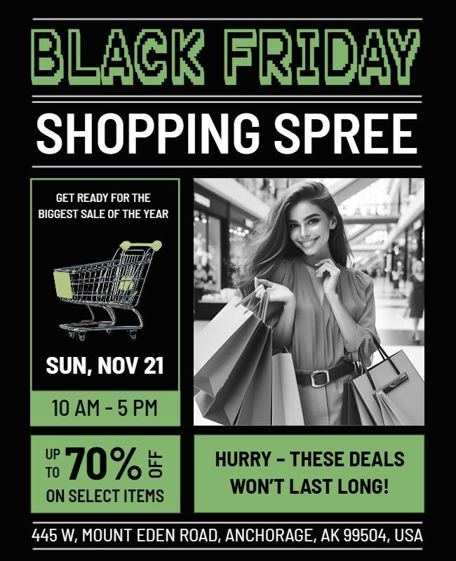 Black Friday Shopping Spree Promotional Flyer Template