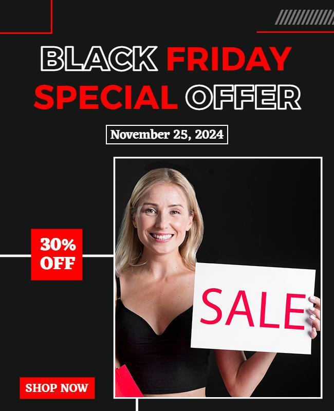 Black Friday Special Sale Promotion Flyer Template