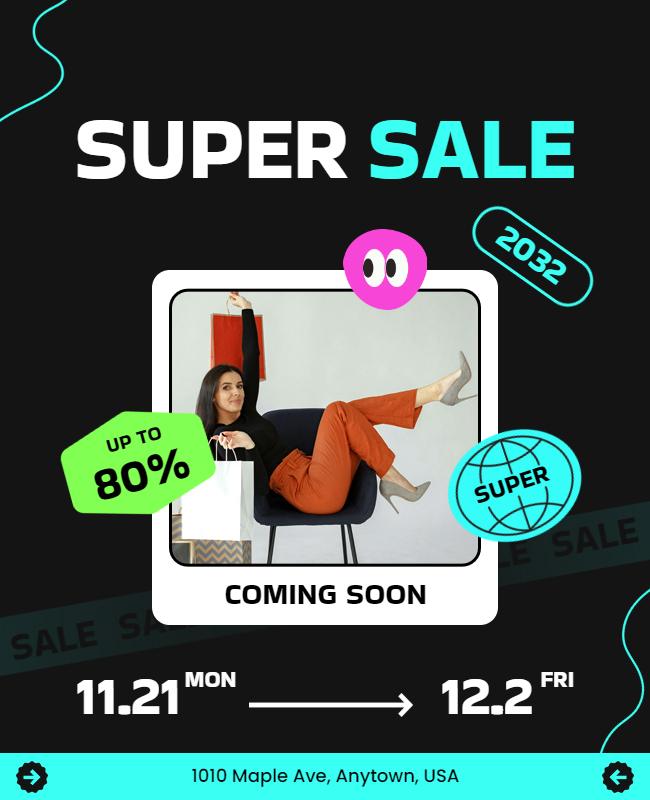 Black Friday Super Sale Announcement Flyer Template