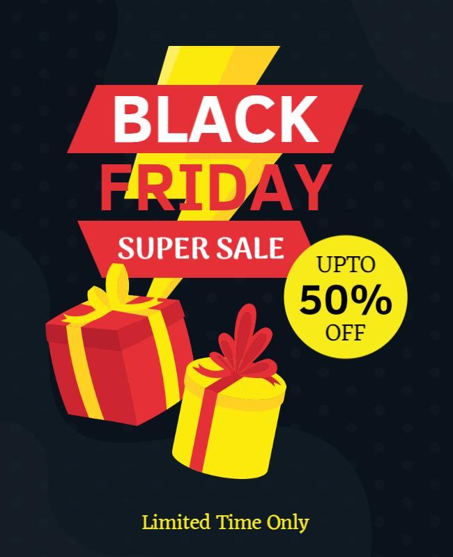 Black Friday Super Sale Discount Flyer Template