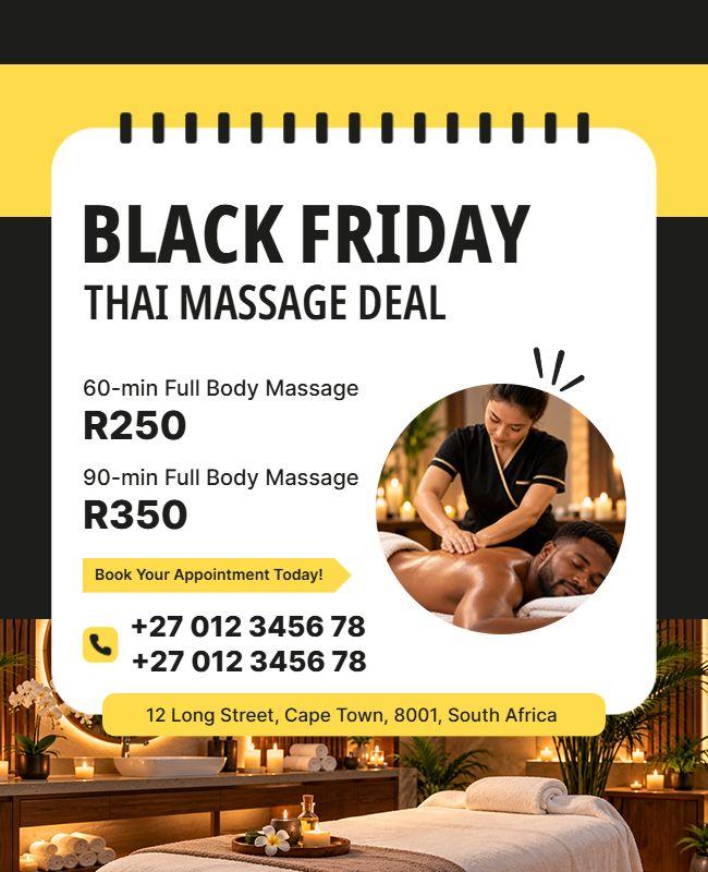 Black Friday Thai Massage Promotion Flyer Template