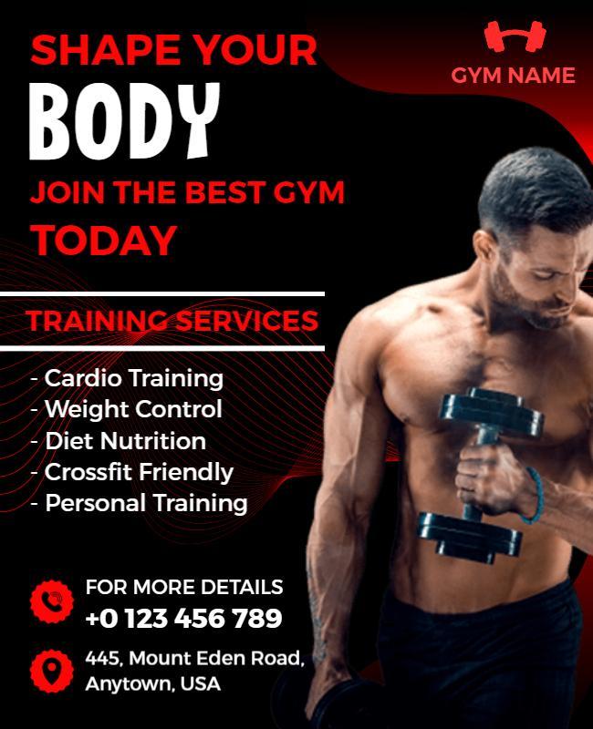 Black Gym Flyer Template