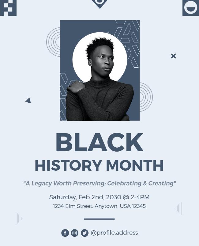 Modern Graphic Black History Month Celebration Flyer Template