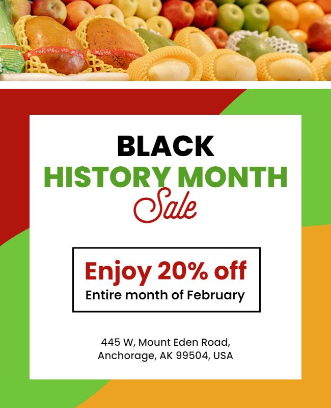 Black History Month Celebration Sale Flyer Template