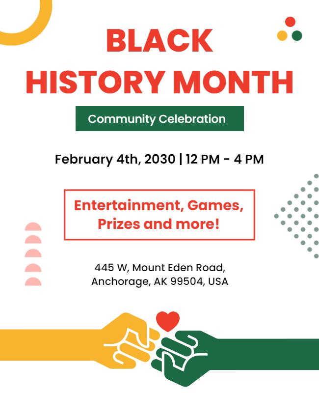 Black History Month Community Celebration Flyer Template