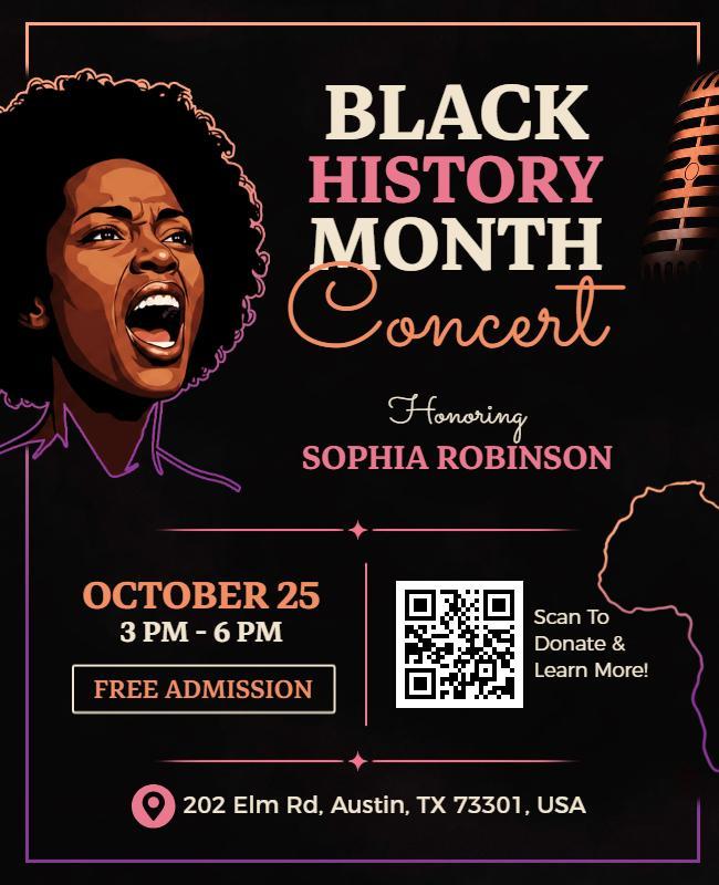 Black History Month Concert Celebration Poster Template
