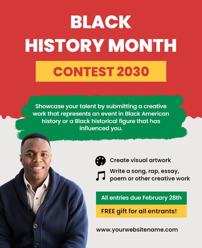 Black History Month Creative Contest Flyer Template