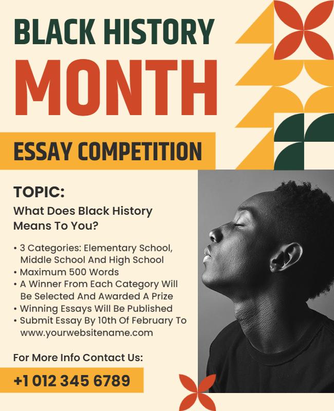 Black History Month Essay Competition Flyer Template