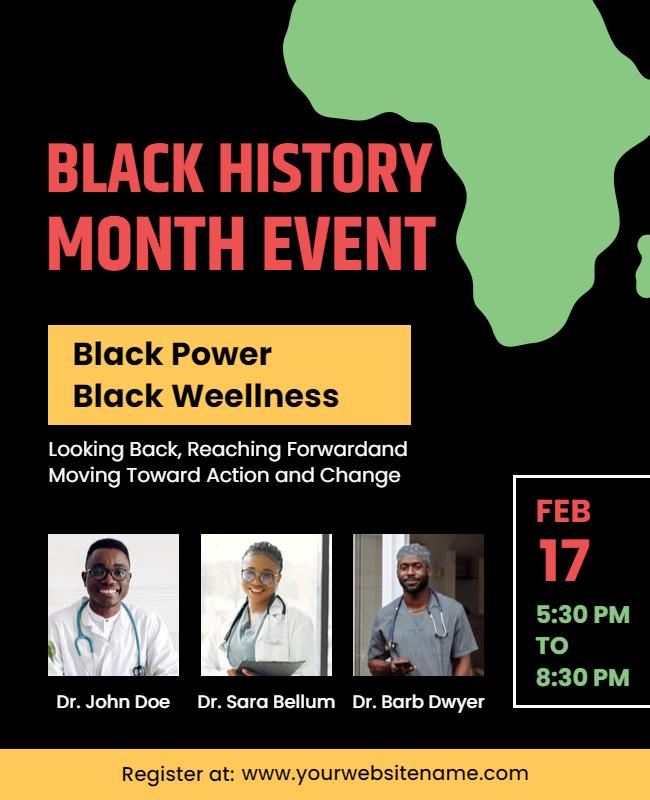 Black History Month Event Flyer Template