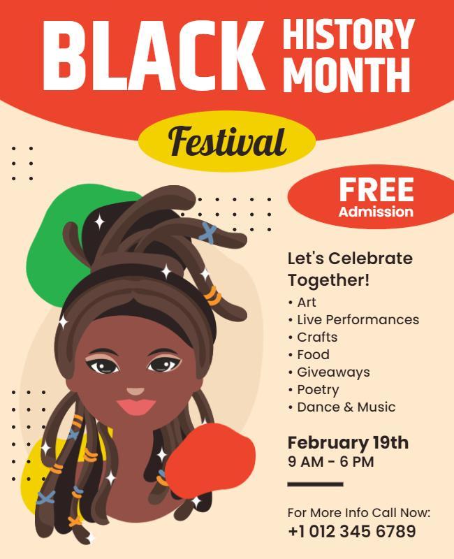 Black History Month Festival Celebration Flyer Template