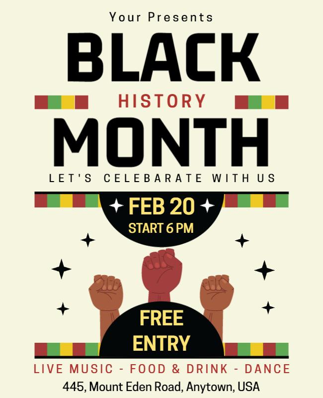 Black History Month Flyer or Black History Event Flyer Template