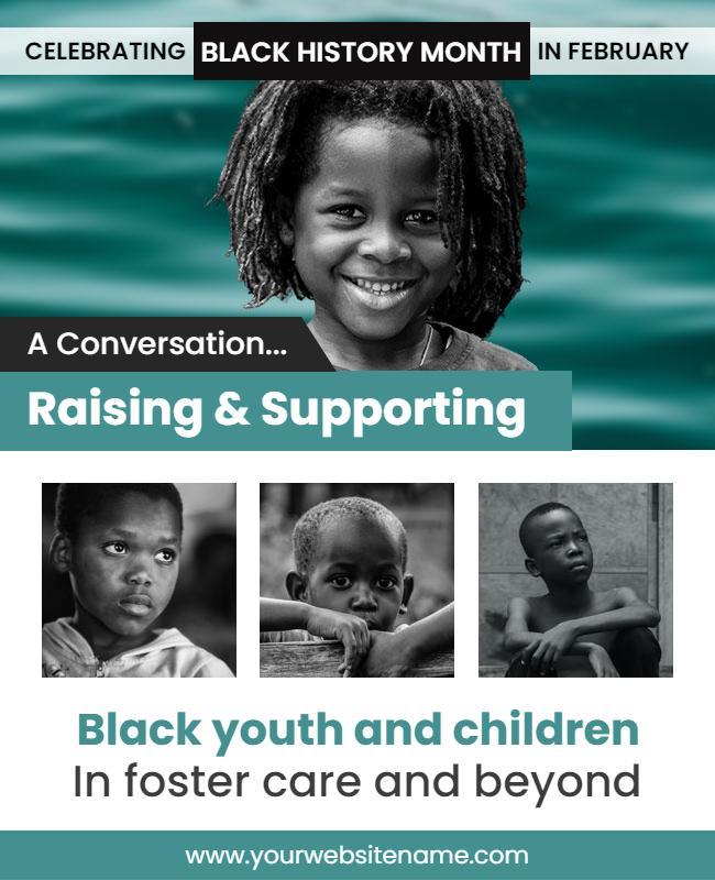 Black History Month Foster Care Discussion Flyer Template