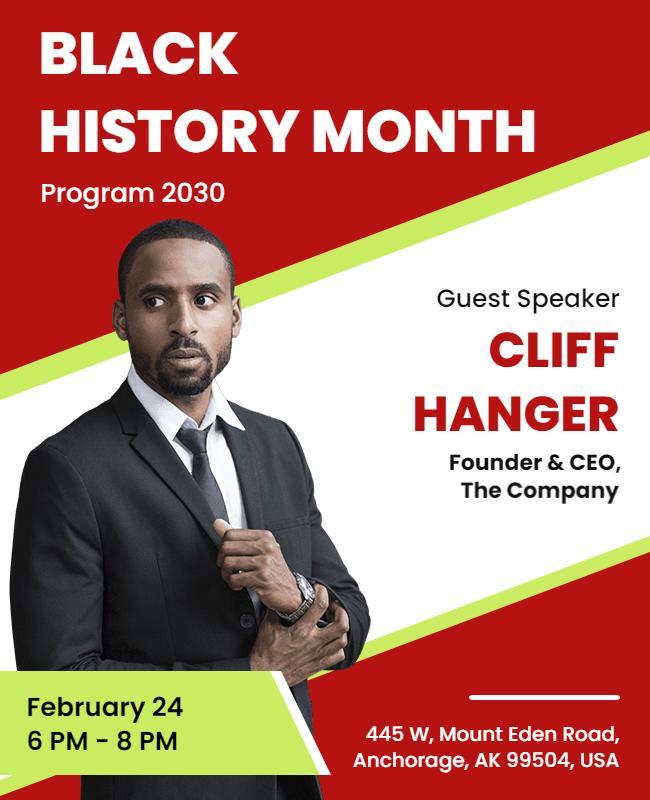 Black History Month Guest Speaker Event Flyer Template