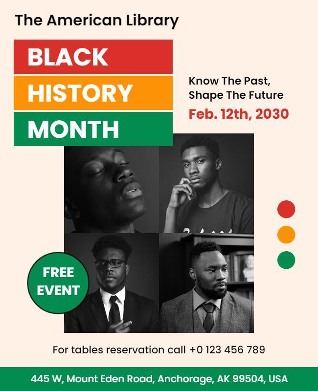 Black History Month Library Event Flyer Template