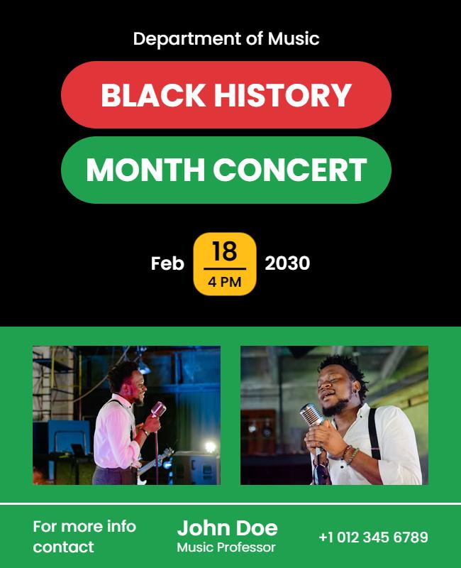 Black History Month Music Concert Flyer Template