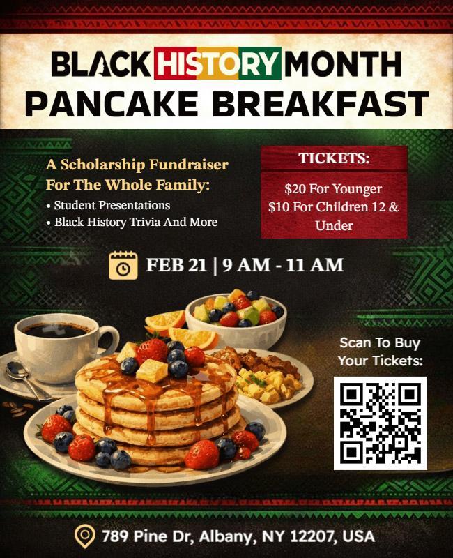 Black History Month Pancake Breakfast Flyer Template