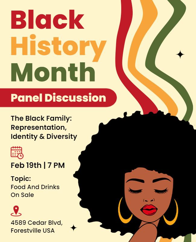 Black History Month Panel Discussion Flyer Template