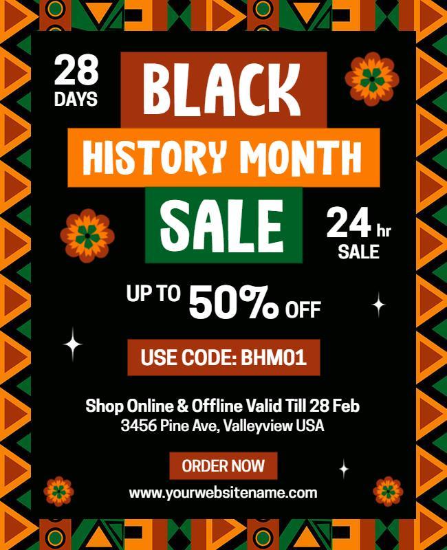 Black History Month Sale Event Flyer Template