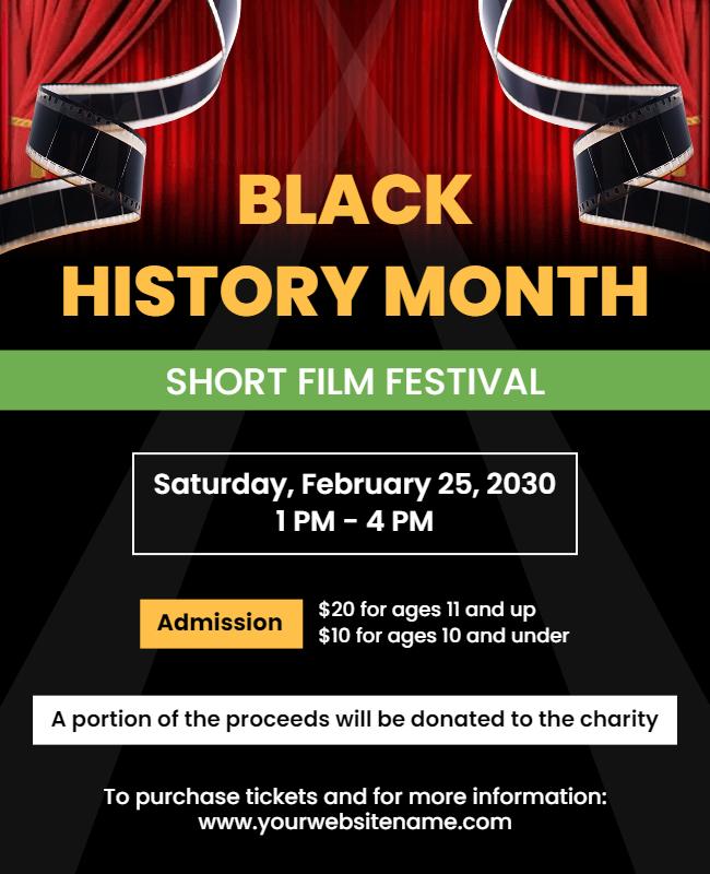 Black History Month Short Film Festival Flyer Template