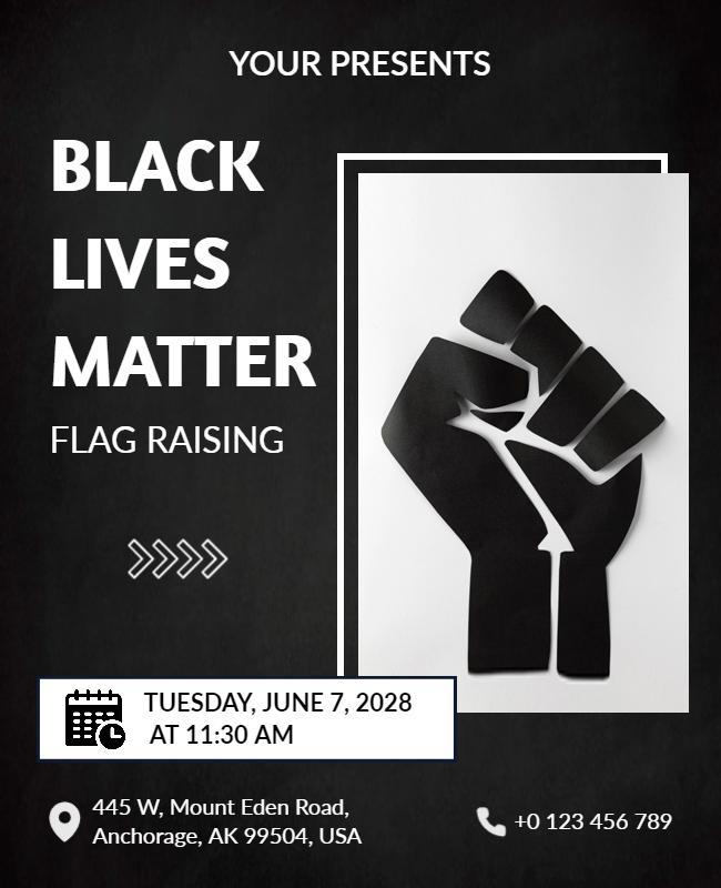 Black Lives Matter Flag Raising Event Flyer Template