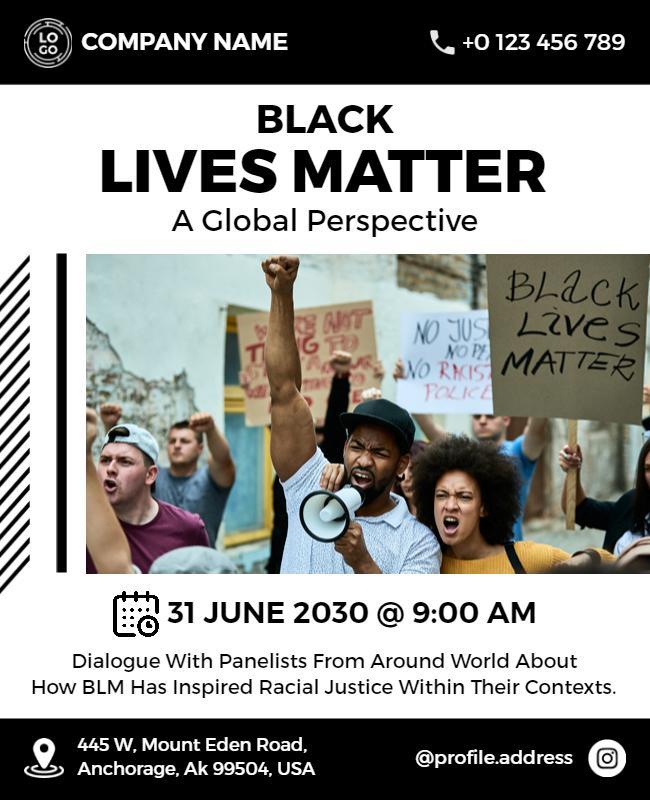 Black Lives Matter Global Discussion Flyer Template