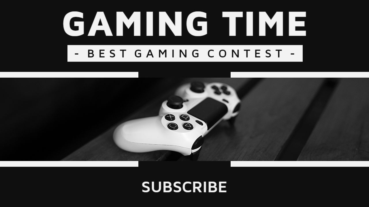 Black Minimalist Gaming Contest YouTube Thumbnail Template