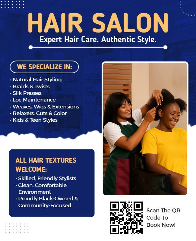Black-Owned Hair Salon Promotional Flyer Template