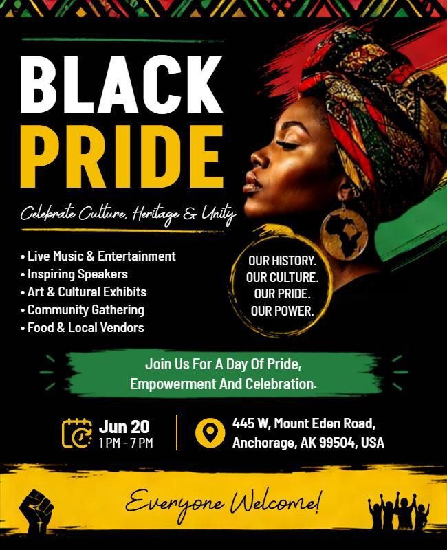 Black Pride Cultural Celebration Flyer Template