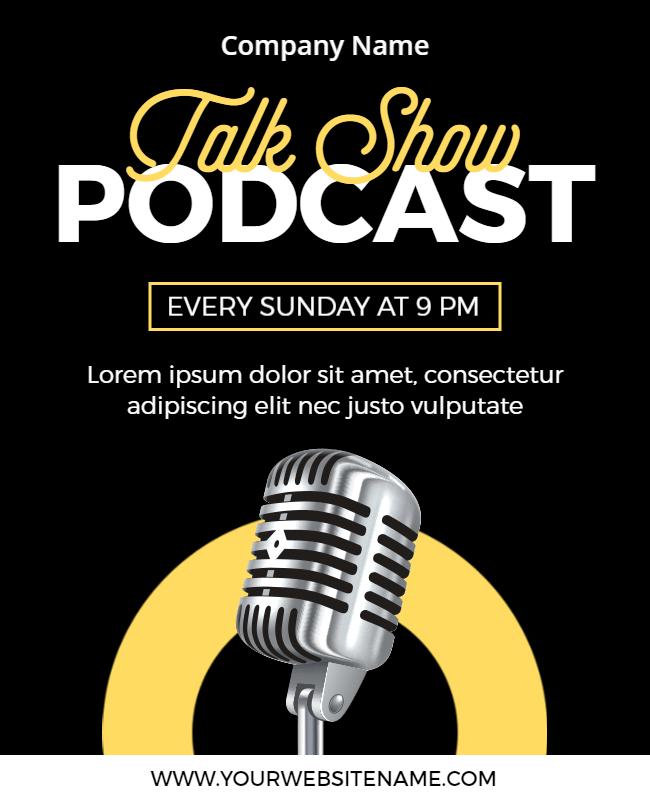 Black Talk Show Podcast Poster Template