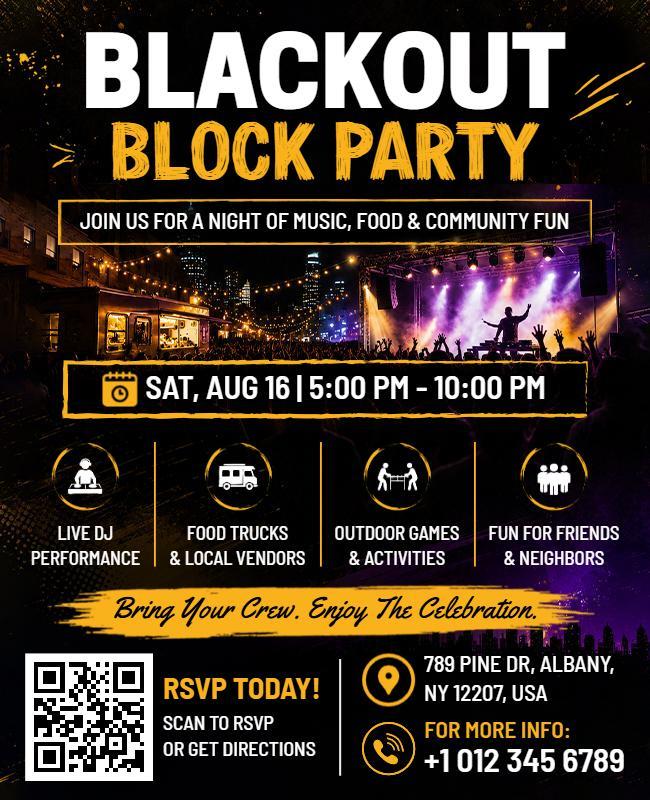 Blackout Block Party Flyer Template