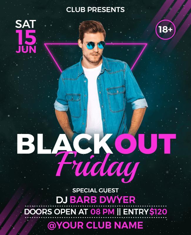 Blackout Friday Club Event Flyer Template