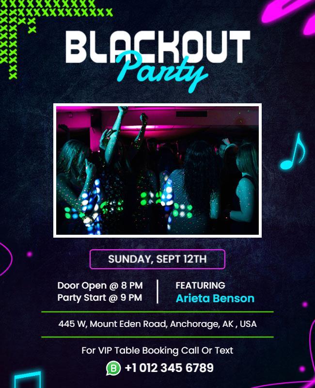 Blackout Nightclub Party Event Flyer Template