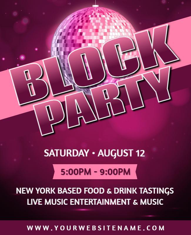 Block Party with Music and Food Flyer Template