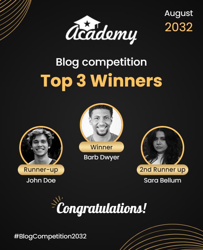 Blog Competition Winners Announcement Flyer Template