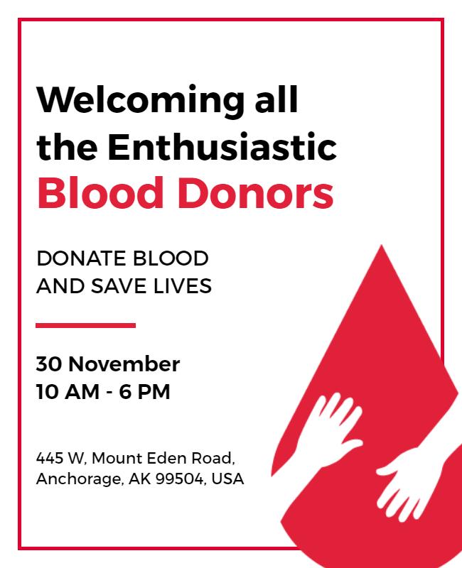 Blood Donation Event Awareness Flyer Template