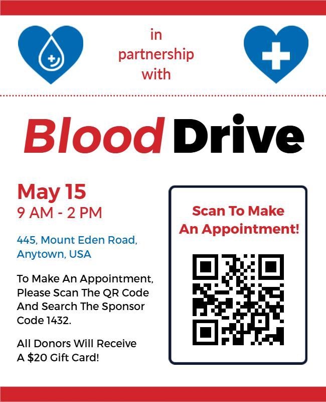 Blood Drive Appointment Flyer Template