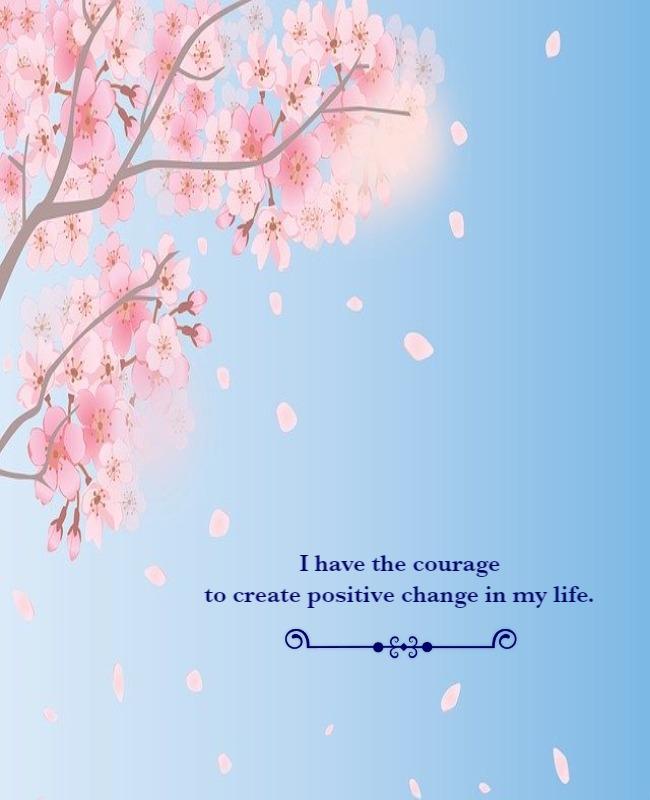Blossoming Cherry Blossom Inspirational Quote Poster Template