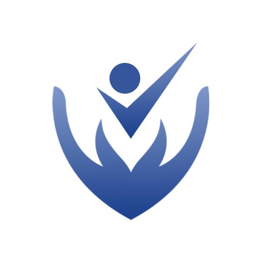 Blue Abstract Protection Symbol Showcasing Insurance Services Logo Template