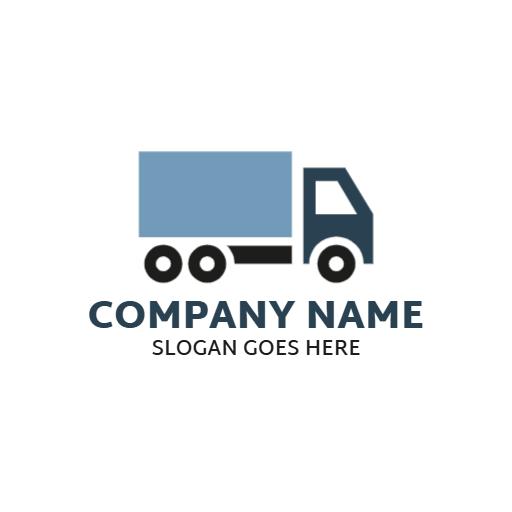 Blue and Gray Delivery Truck Representing Transportation Logo Template