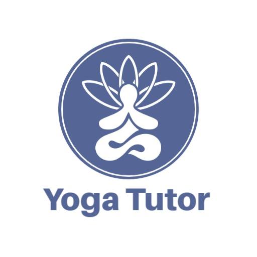 Blue and White Design Promoting Your School Yoga Tutor Logo Template